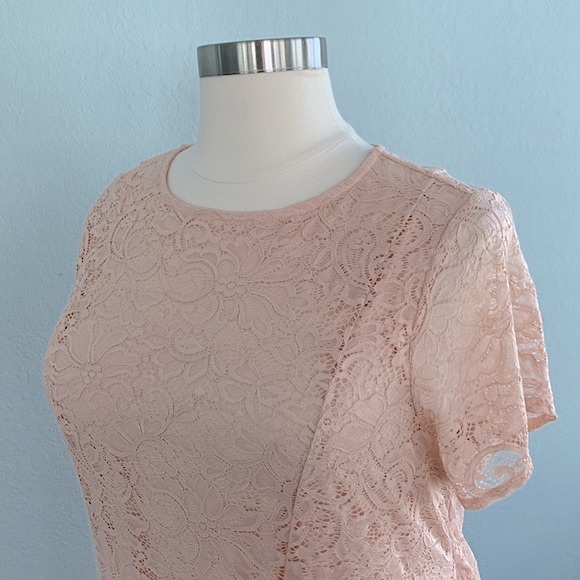 Torrid Blush Lace Fluted Dress - Picture 8 of 13